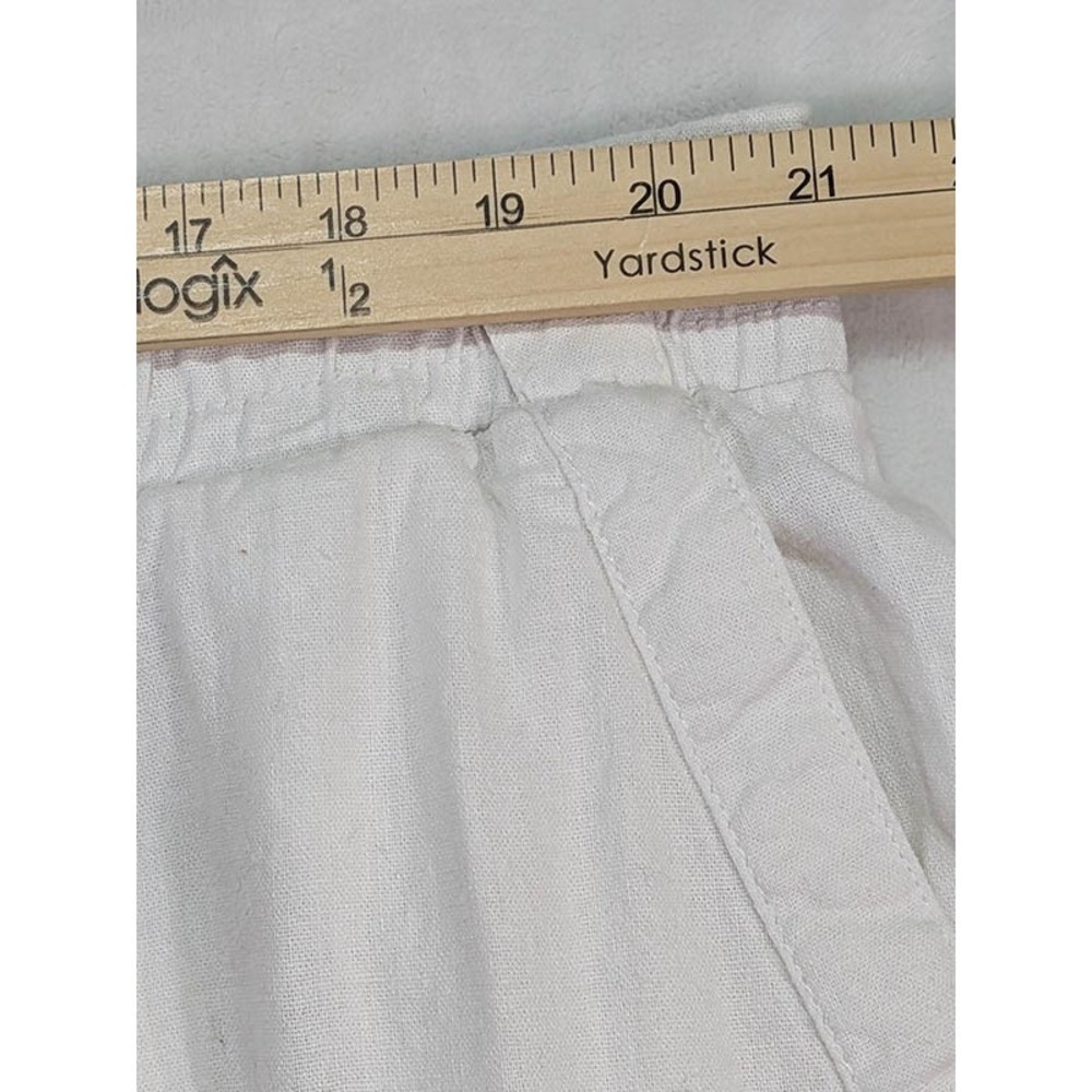Westbound Woman Linen Capris Womens 2X White Coastal Grandma Resort Wide Leg - Picture 5 of 12